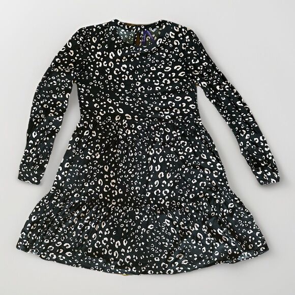 Seraphine Animal Print Maternity Dress Size 6 Black Pink Cheetah Viscose - Picture 1 of 10